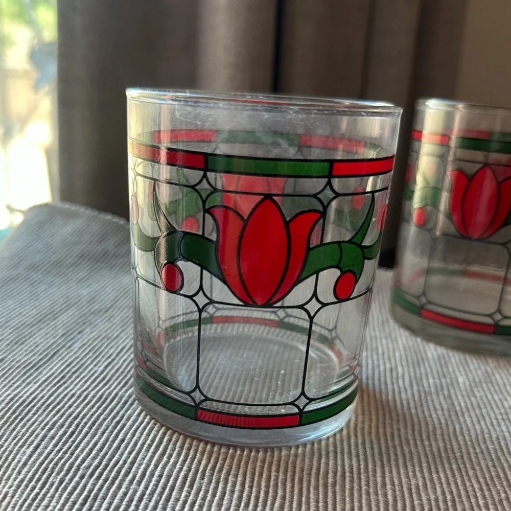 Coca Cola Red and Green Glass Tumbler Set